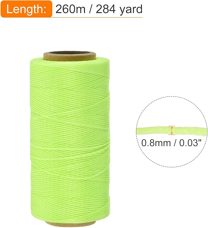 MECCANIXITY Waxed Thread, 284 Yard 0.8mm 150D Flat Wax Thread Polyester Waxed - Image 2