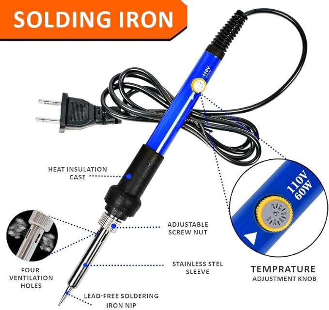 Electric Sodering Iron Kit set 110V 60W Adjustable Temperature Soldering Iron - Image 13