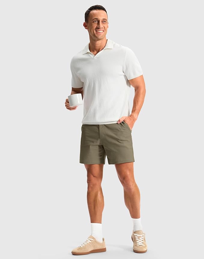 G Gradual Men's Golf Dress Shorts 5"/ 7"/ 9" Stretch Casual Work Flat Front Shorts for Men with 3 Pockets Quick Dry