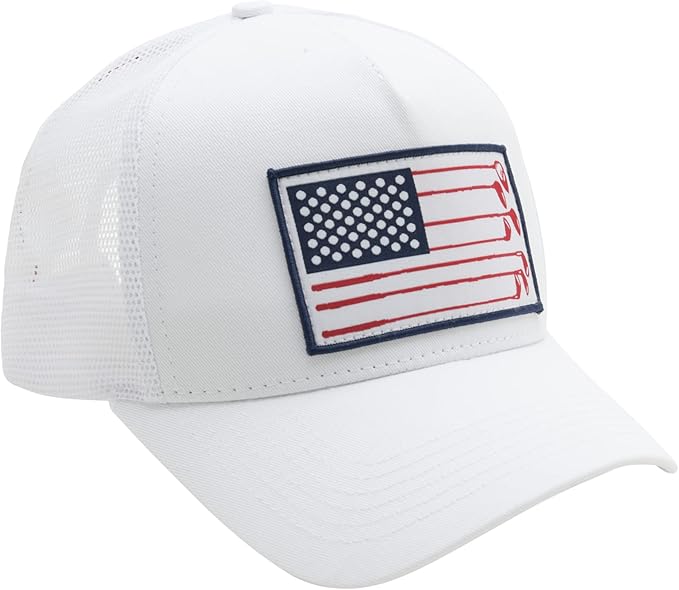 American Golf USA Flag Trucker Hats Lucky Golfing Mens Cap Embroidered Patch Mesh Back Snapback Hat - Great Gifts for Golfer