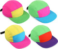 Cindeer 4 Pcs 80s Neon Hat Bulk Retro Cap Nylon Baseball Adjustable Cap for Women Men 80s 90s Halloween Costumes Accessories