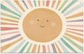 Watercolor Sun Banner Playroom Decor Banner Canvas 21 in x 33 in Hanging Flag by JIUWEIHU