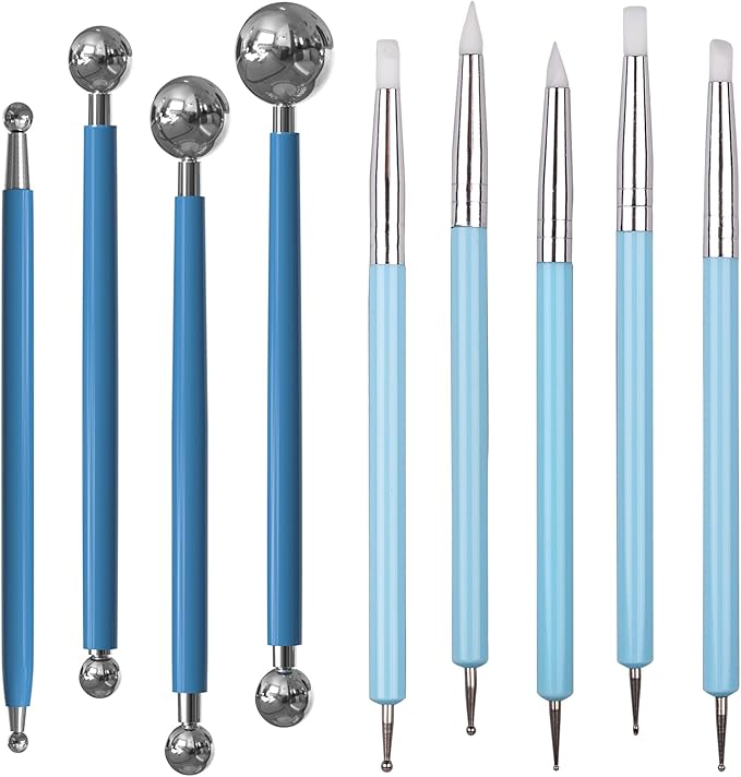 Dotting Tools, Silicone Clay Sculpting Tool, Ceramic Clay Ball Stylus Dot by KACOLA