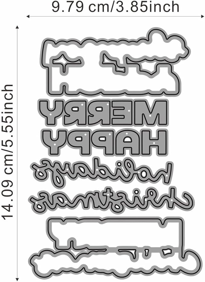 Metal Cutting Dies DIY Merry Christams Embossing Stencil Template Scrapbooking - Image 3