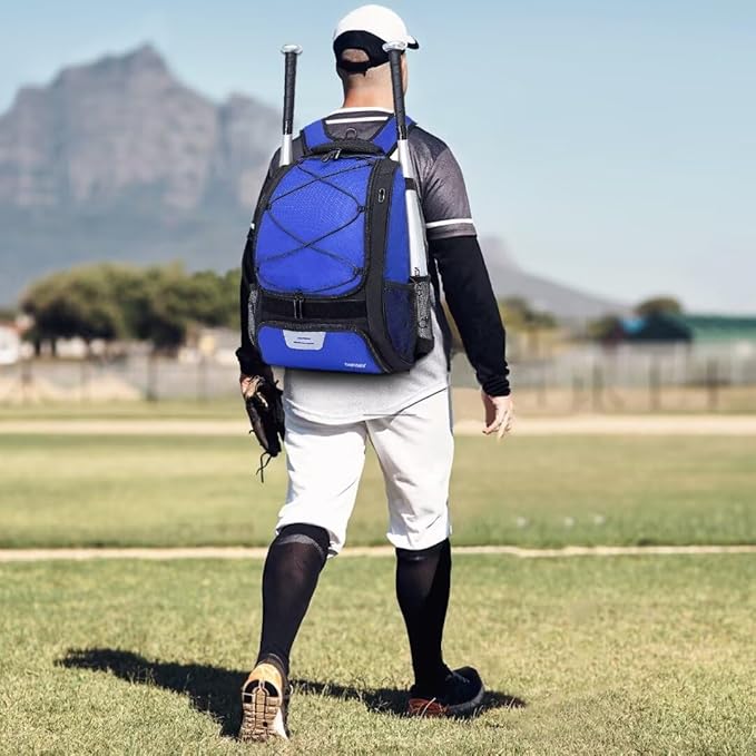 DAFISKY Baseball Bag Softball Backpack - Youth Adult T Ball Bat Equipment Bag with Bat Helmet Holders, Shoe Compartment