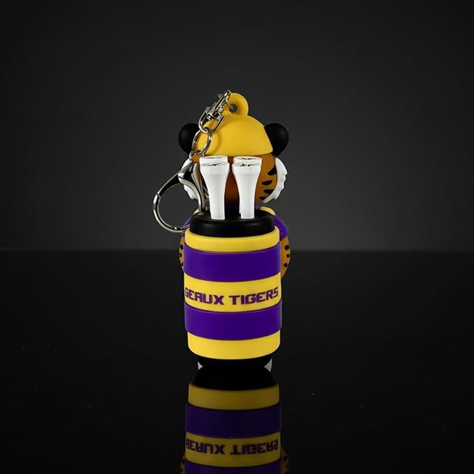 NCAA Mascot Golf Tee Holders, Includes 8 Golf Tees, Fun Golf Accessory, Stylish Golf Bag Add-On, Unique Golf Gift for Men & Women