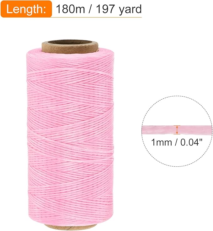 MECCANIXITY Waxed Thread, 197 Yard 1mm 210D Flat Wax Thread Polyester Waxed - Image 2