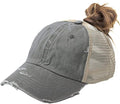 High Ponytail Baseball Hat - Women Messy Bun Hat, Sun Protection Ponycaps Retro Cap