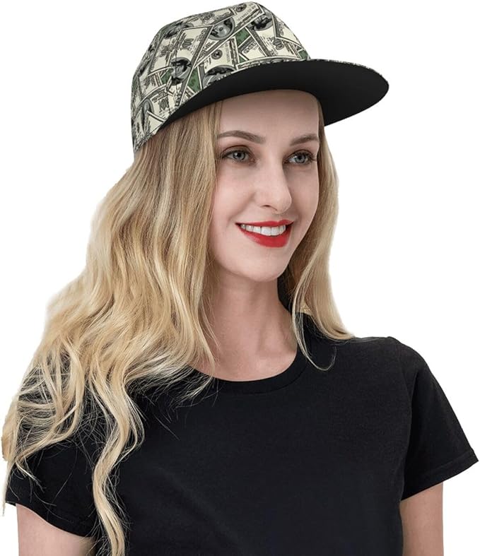 Fashion Snapback Hat for Men Women, Hip Hop Style Baseball Cap Flat Bill Hats Adjustable Trucker Sun Hat