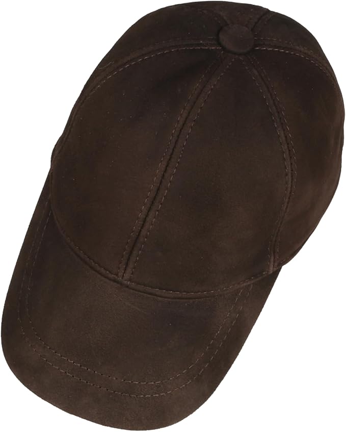 Suede Leather Baseball Cap – Unstructured 6 Panel Adjustable Strapback Hat for Men & Women