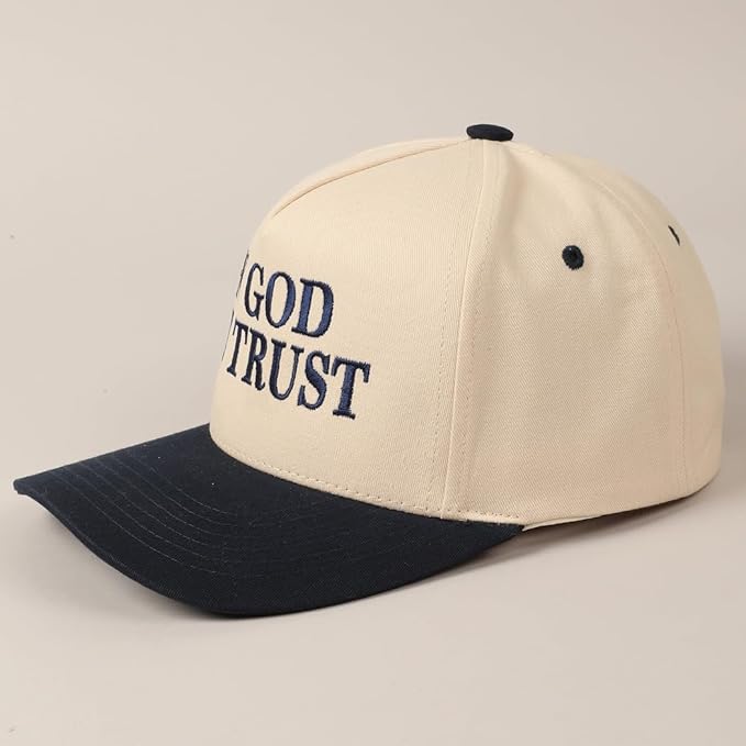 MIRMARU Two-Tone Vintage Canvas Trucker Hats for Men & Women, Adjustable Size Baseball Caps with Trendy Embroidered Design