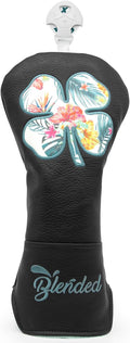 Golf Club Covers White Lucky Clover Golf Head Covers Driver Covers Fariway Wood Headcover Hybrid Covers Leather Golf Headcover with Number Tag for All Brand