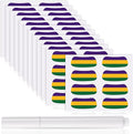 Sumind 48 Pairs Eye Strips Breathable Sports Eye Stickers with 1 White Pencil for Baseball Football Softball Fans on Game Day (Purple,Yellow,Green)