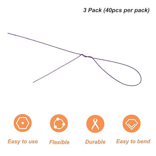 PATIKIL 32 Inch 22 Gauge Floral Stem Wire, 3 Pack/120 Pieces Bouquet Stem Paper - Image 3