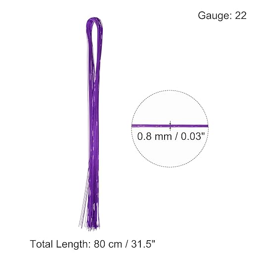 PATIKIL 32 Inch 22 Gauge Floral Stem Wire, 3 Pack/120 Pieces Bouquet Stem Paper - Image 2
