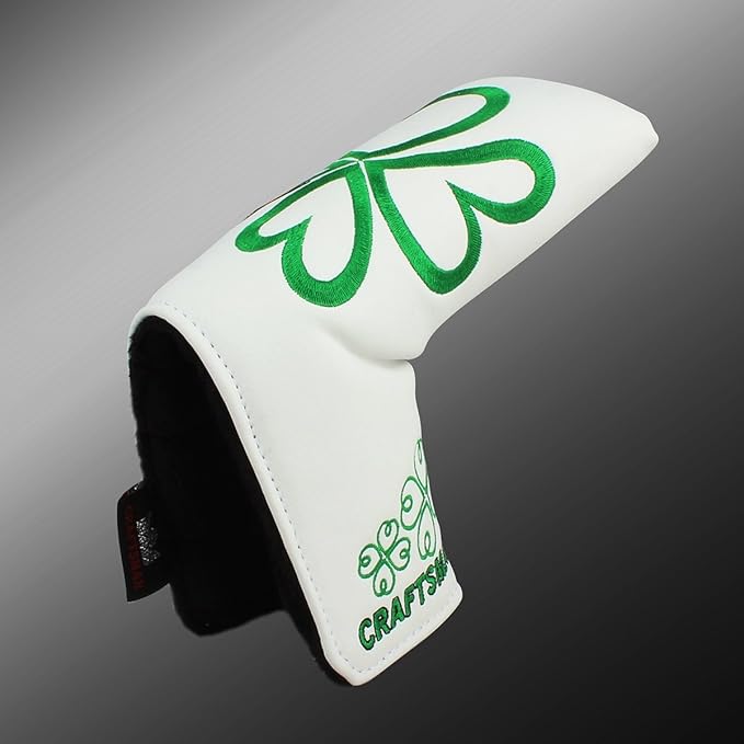 Craftsman Golf Green Lucky Clover Driver Wood Hybrid Headcover Blade Mallet Putter Cover for Scotty Cameron Taylormade Odyssey Also for Custom Version with Your Name Stitched