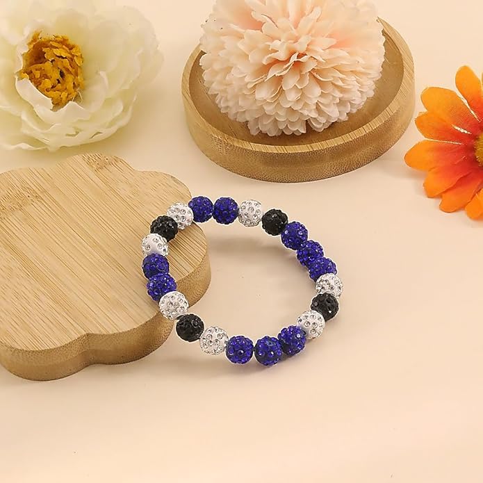 Baseball Bracelet for Women Men Baseball Mom Accessories Essentials Stuff Sparking Bead Bracelet Jewelry Baseballs Sport Fan Bracelet for Sports Game Team