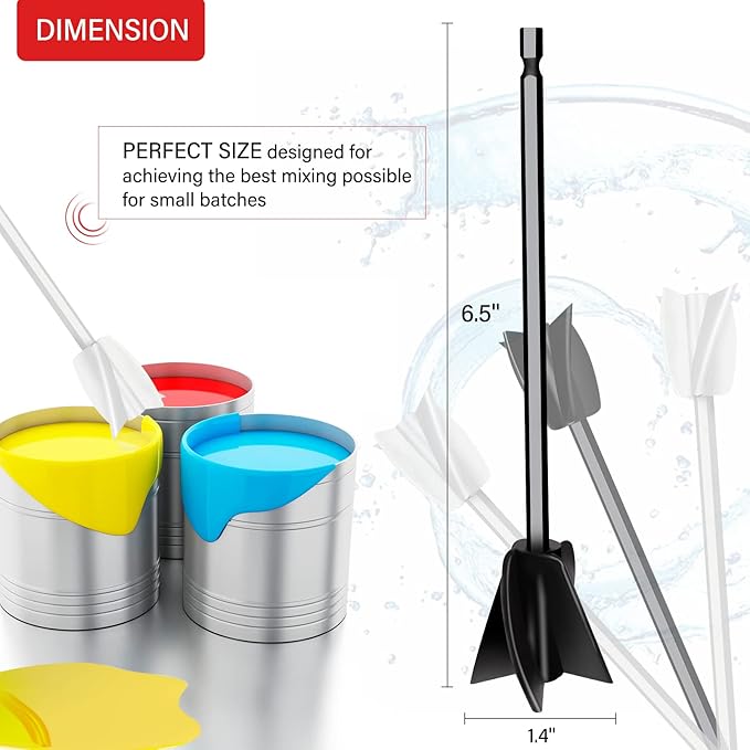 4 Pcs Resin Mixer Paddles for Resin Drill, Epoxy Mixer Attachment for Drill - Image 2