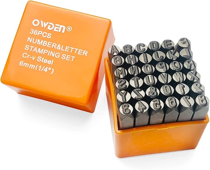 OWDEN Professional 36Pcs. Steel Metal Stamp Set, Steel Number and Letter Punch by WEHERCRAFT