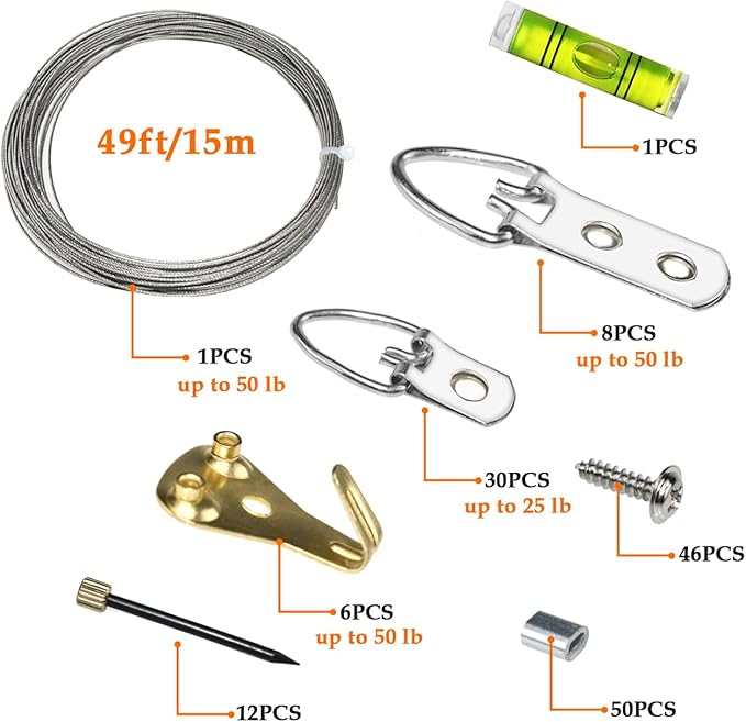 SDTC Tech Picture Wire Hanging Kit Supports Up to 40lbs - Image 2