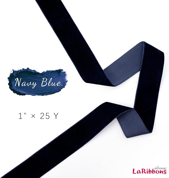 LaRibbons Thin Velvet Ribbon 1 Inch x 25 Yards, Gift Wrapping, Wreath Bow - Image 6