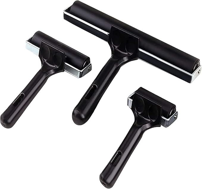 3 Pack Brayer Rollers for Crafting, Vinyl Rubber Roller Brayers, Printmaking - Image 9