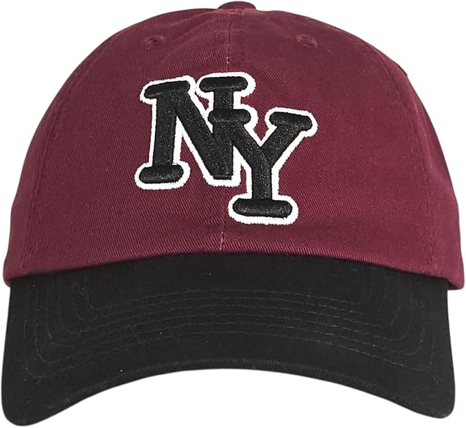 NY 3D Embroidered Cotton Dad Hat – New York Baseball Cap, Adjustable Metal Buckle Strap, Unstructured Low-Profile Style