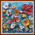 Joyhoor Stamped Cross Stitch Kits for Beginners Needlepoint Kits for Adults Embroidery Kits 11CT Counted Cross Stitch Kits Printed Embroidery Pattern- Colorful Flowers 18x18 inchs