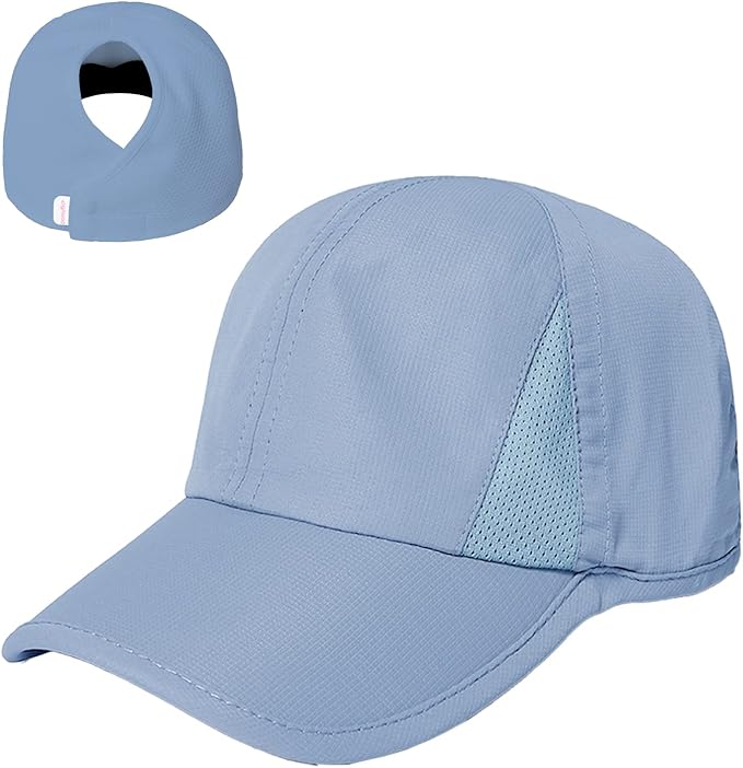 Ponyflo Women’s Ponytail Baseball Cap, Patented Active Feather-Light Hat with Open Back