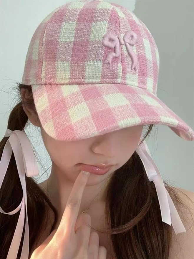 Sumleno Womens Trendy Cute Bow Baseball Cap Y2k Aesthetic Preppy Sun Cap Hiking Travel Trucker Hat Accessories