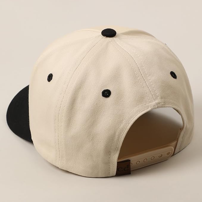 MIRMARU Two-Tone Vintage Canvas Trucker Hats for Men & Women, Adjustable Size Baseball Caps with Trendy Embroidered Design
