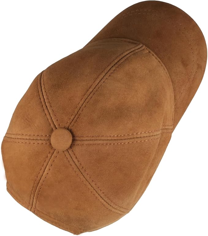 Suede Leather Baseball Cap – Unstructured 6 Panel Adjustable Strapback Hat for Men & Women