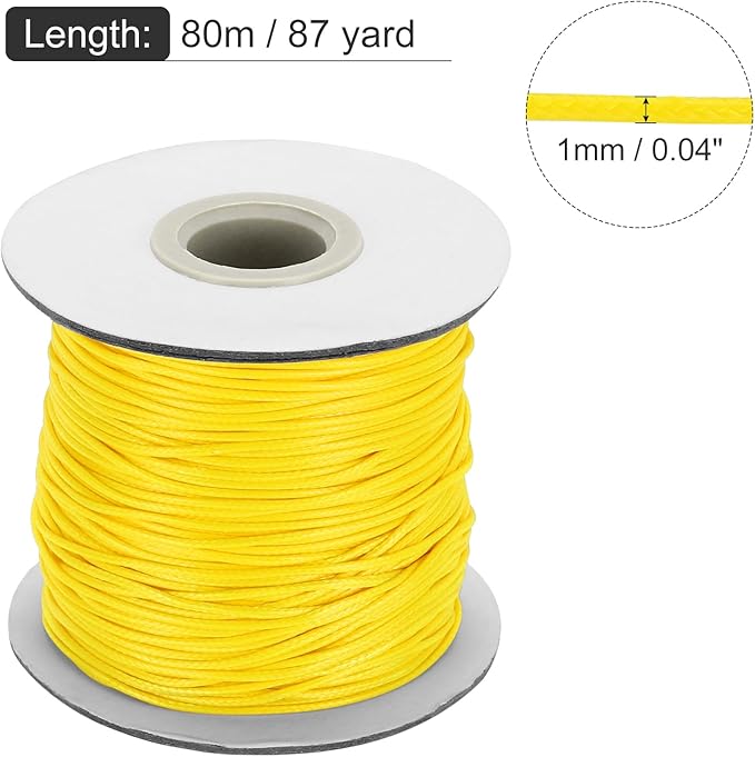 MECCANIXITY Waxed Cord 1mm Waxed Thread 87 Yard Wax String Leather Cord - Image 2