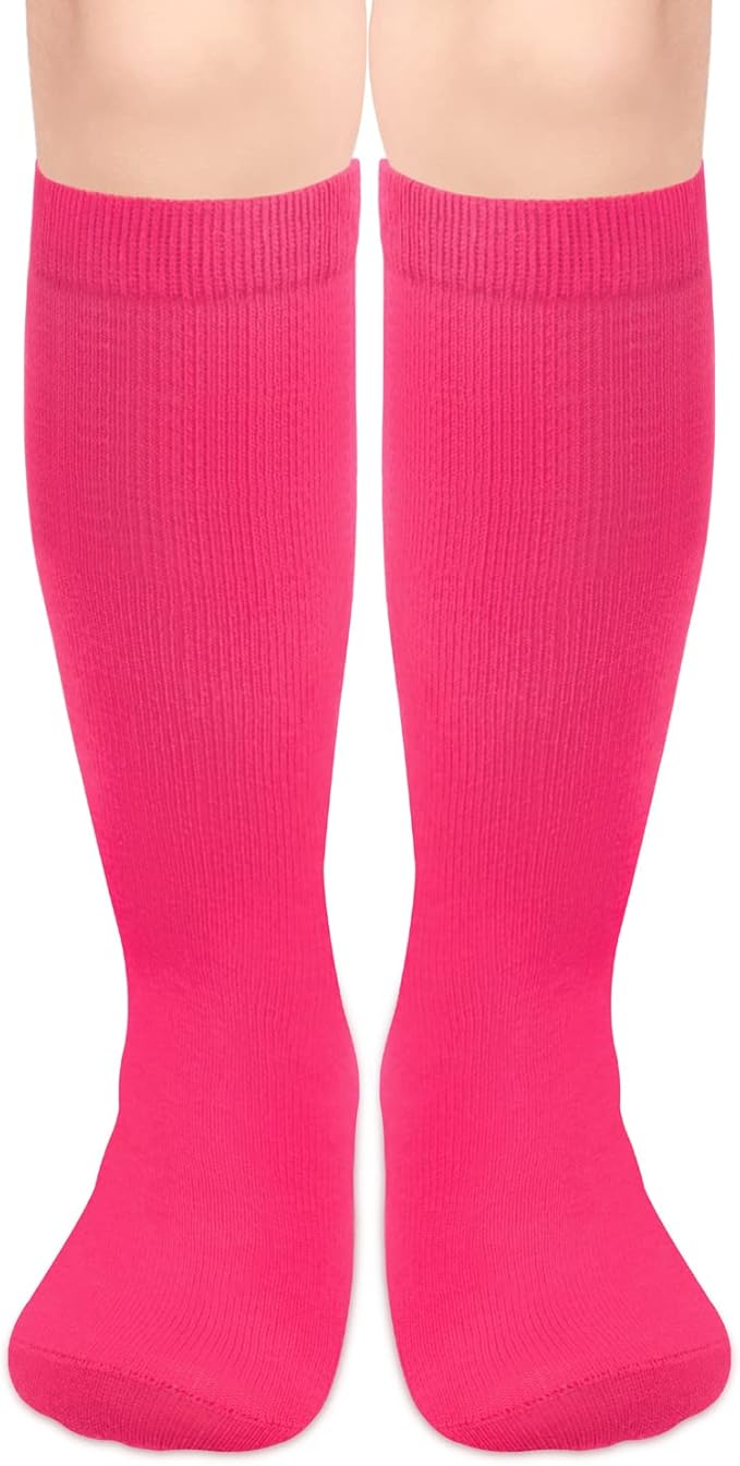 Sarfel Kids Soccer Socks Toddler Soccer Socks Girls Boys Soccer Socks Kids Tube Socks with Stripes Toddler Knee High Socks