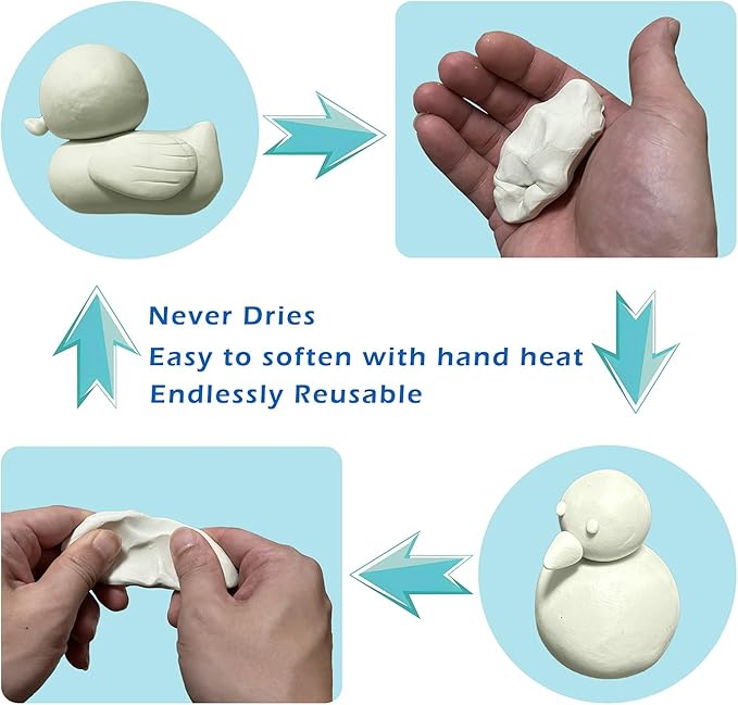 ReArt Non-Drying Oil-Based Plasticine Modeling Clay 2.6 Pounds, Non Hardening - Image 3