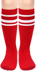 Sarfel Kids Soccer Socks Toddler Soccer Socks Girls Boys Soccer Socks Kids Tube Socks with Stripes Toddler Knee High Socks
