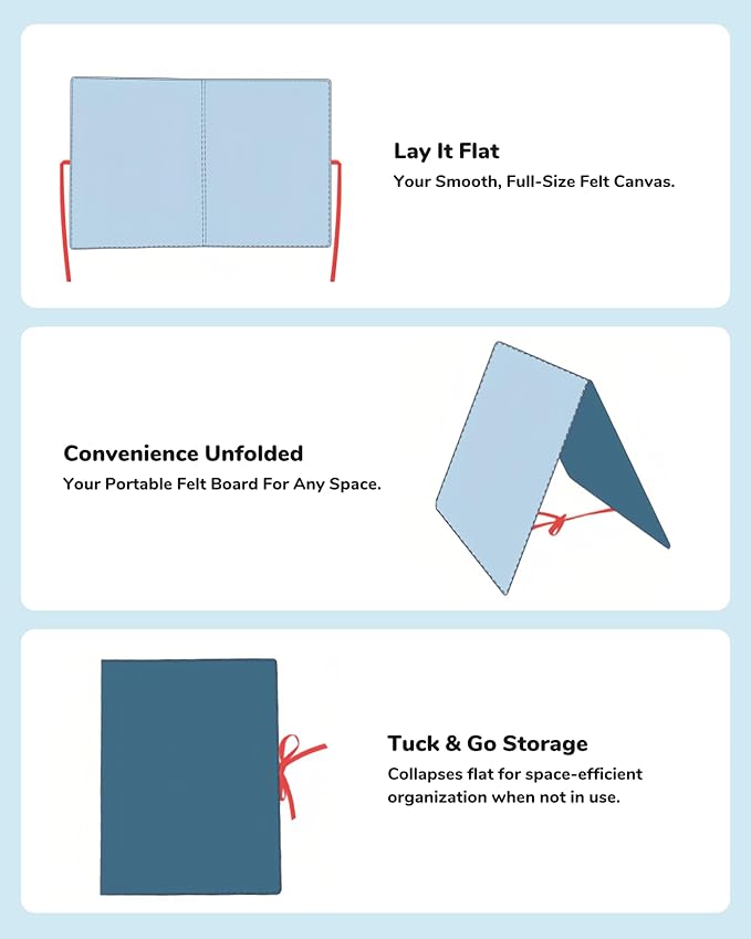 CHEFAN Foldable Felt Board for Toddlers 22 x 13, Freestanding Flannel Board for - Image 3
