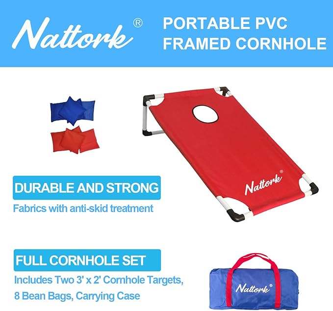 Portable Cornhole Set with 2 Collapsible Cornhole Boards, 8 Cornhole Bean Bags - Image 3