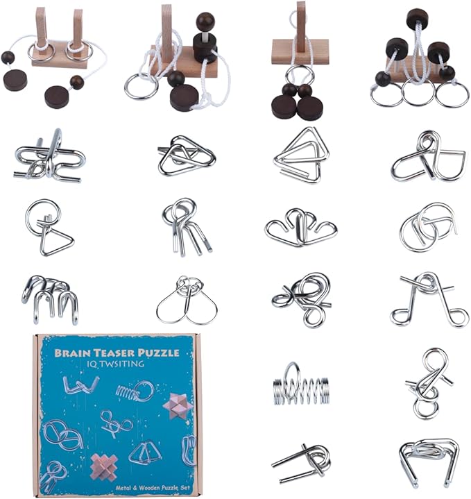 Brain Teaser Puzzle Wooden Threading Rope Loop Puzzle Luban Lock Brain Teaser by LFLQ