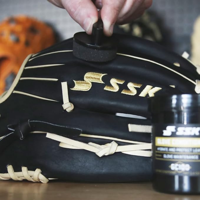 SSK Glove Conditioner with Applicator-Baseball & Softball Glove Maintenance-Hydrates & Protects Leather GC100