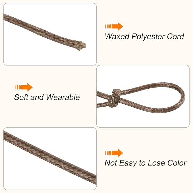 MECCANIXITY Waxed Cord 0.5mm Waxed Polyester Cord 175 Yard Wax String - Image 3