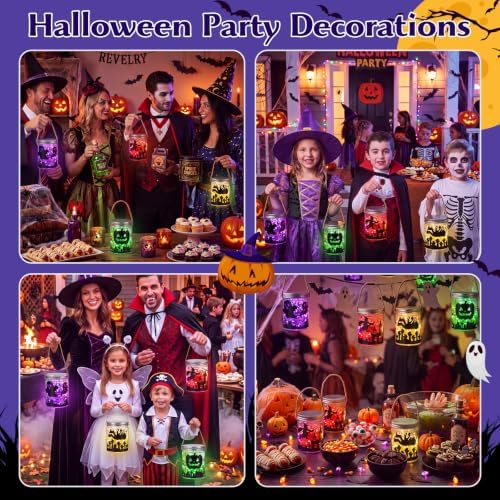 24 Sets Halloween Crafts Kits DIY Haunted Plastic Mason Jar