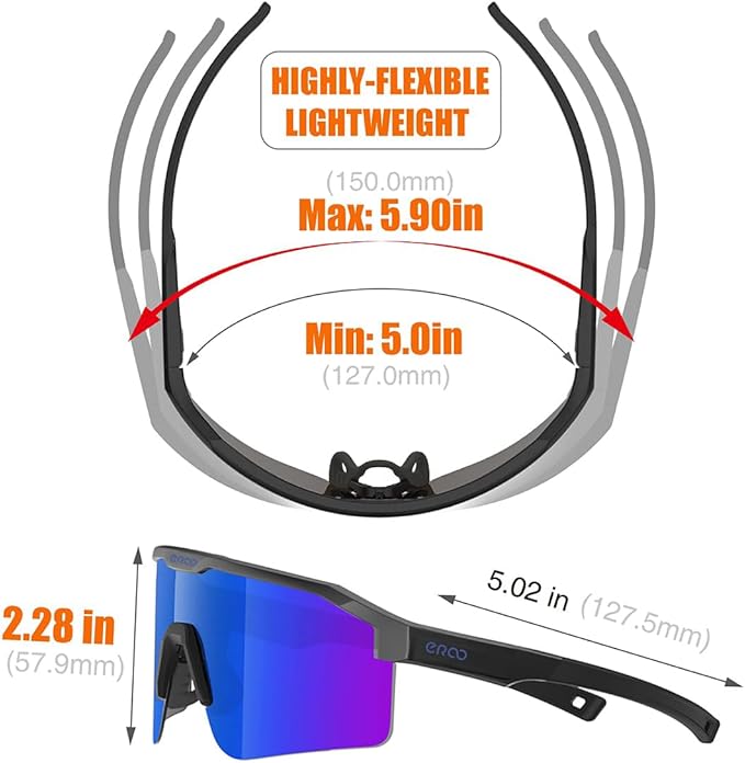 Eazyrun Kids Polarized Sports Sunglasses for Age 8-12 Youth Baseball Softball Cycling Glasses UV Protection for Boy Girl