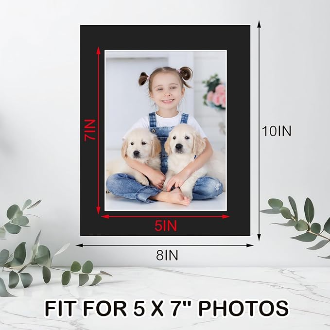 Prudiut 15 Pack 8x10 Black Picture Mats, Frame Mattes - Image 2