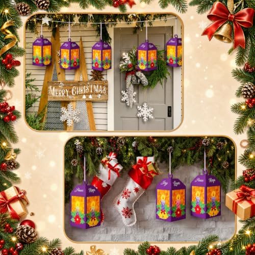 Simgoing 12 Sets Christmas Advent Crafts Advent Paper Lantern Crafts