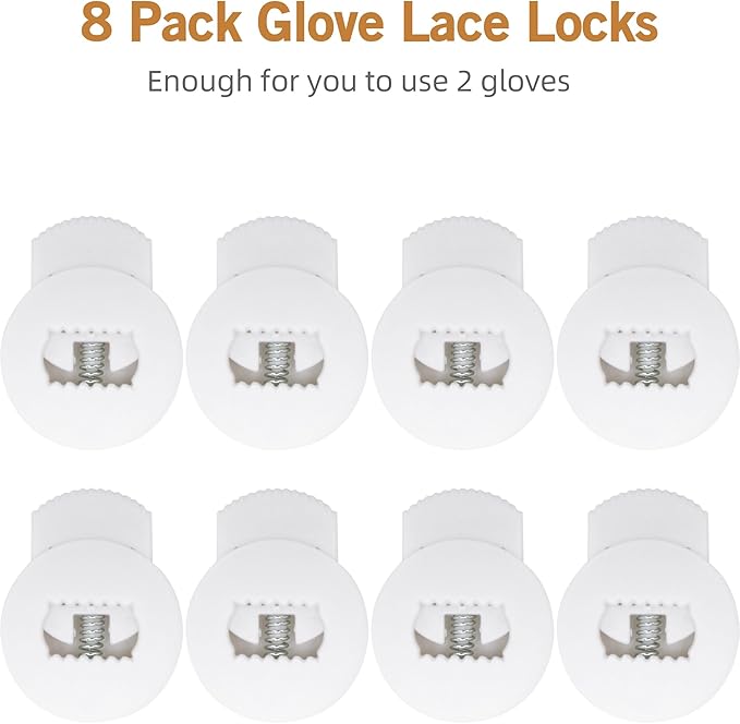 AliBall Glove Locks, Lace Locks for Baseball Glove 8 Pack, Never Need Thying Knots Again, Strong Elasticity, Made Plastic and Springs, Fits All Gloves, Baseball Gloves Accessories