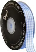 Light Blue Gingham Plaid Checked Ribbon 25 Yard Each Roll 100% Polyester by Micomon