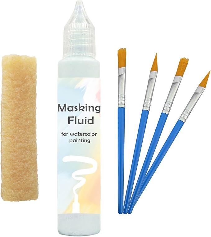 Blue Watercolor Masking Fluid by Tyrbsvlnar