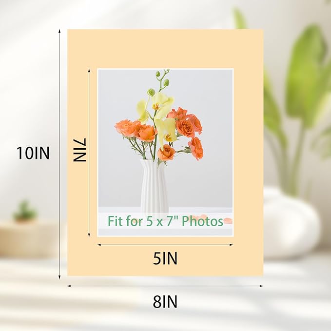 Prudiut 15 Pack 8x10 Picture Mats, Mixed Colors Frame Mattes - Image 2