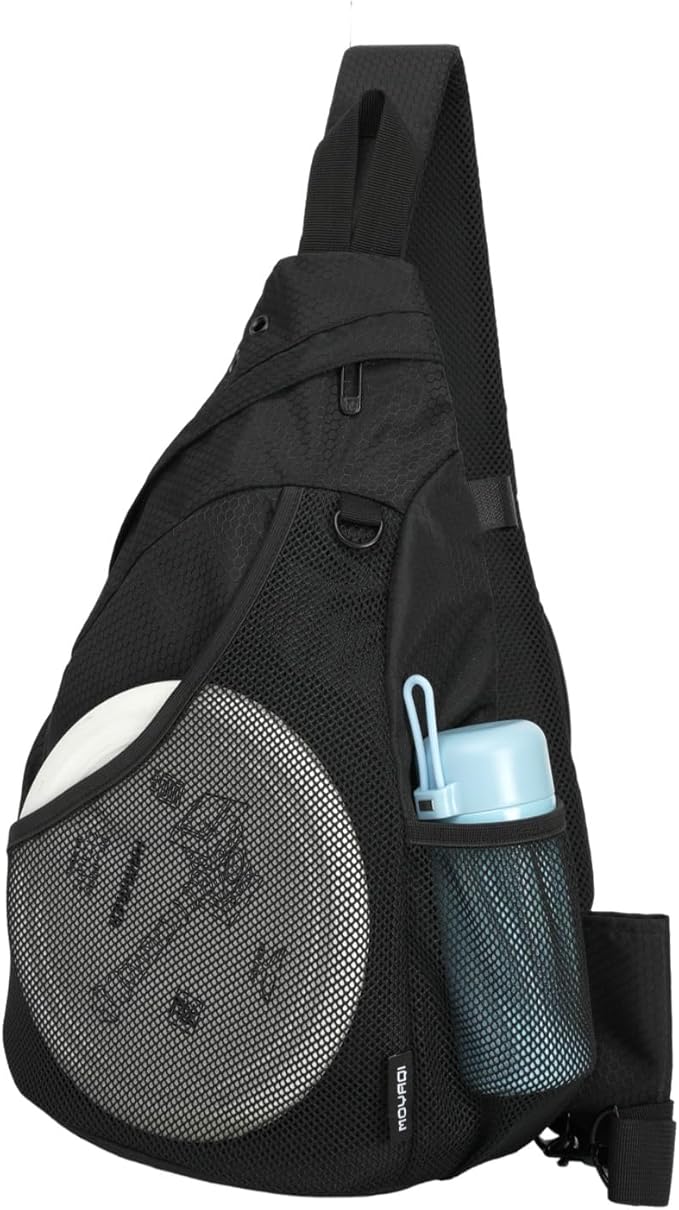 MOYAQI Disc Golf Bag with Retriever Holder and Storage Pockets, Disc Golf Backpack with 8-10 Disc Capacity, Padded Adjustable Strap and Back Panel, Lightweight and Durable